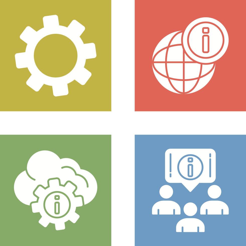 cogwheel and world Icon vector