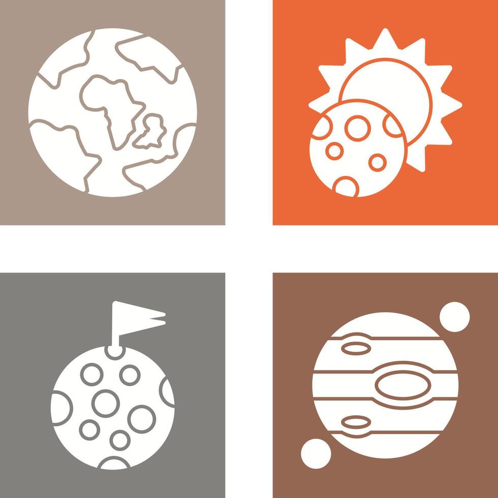 earth and eclipse Icon vector