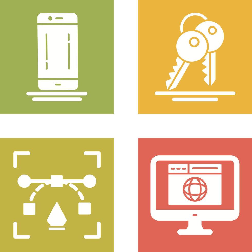 Mobile and key Icon vector
