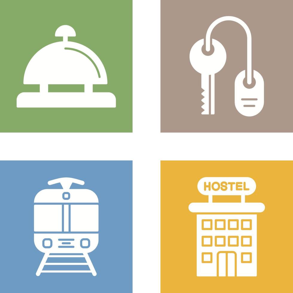 Room key and Desk Bell Icon vector