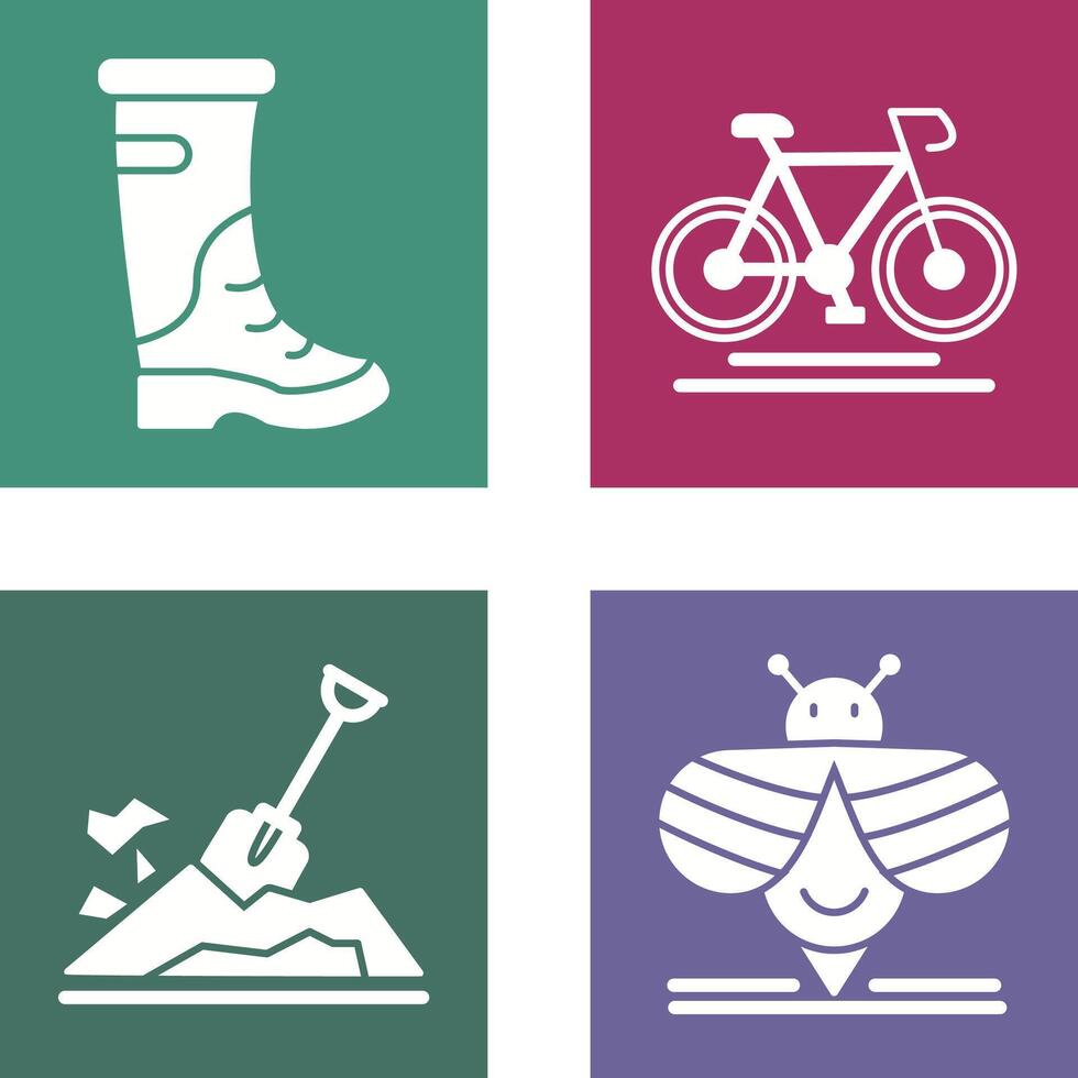 Rain Boots and Cycling Icon vector