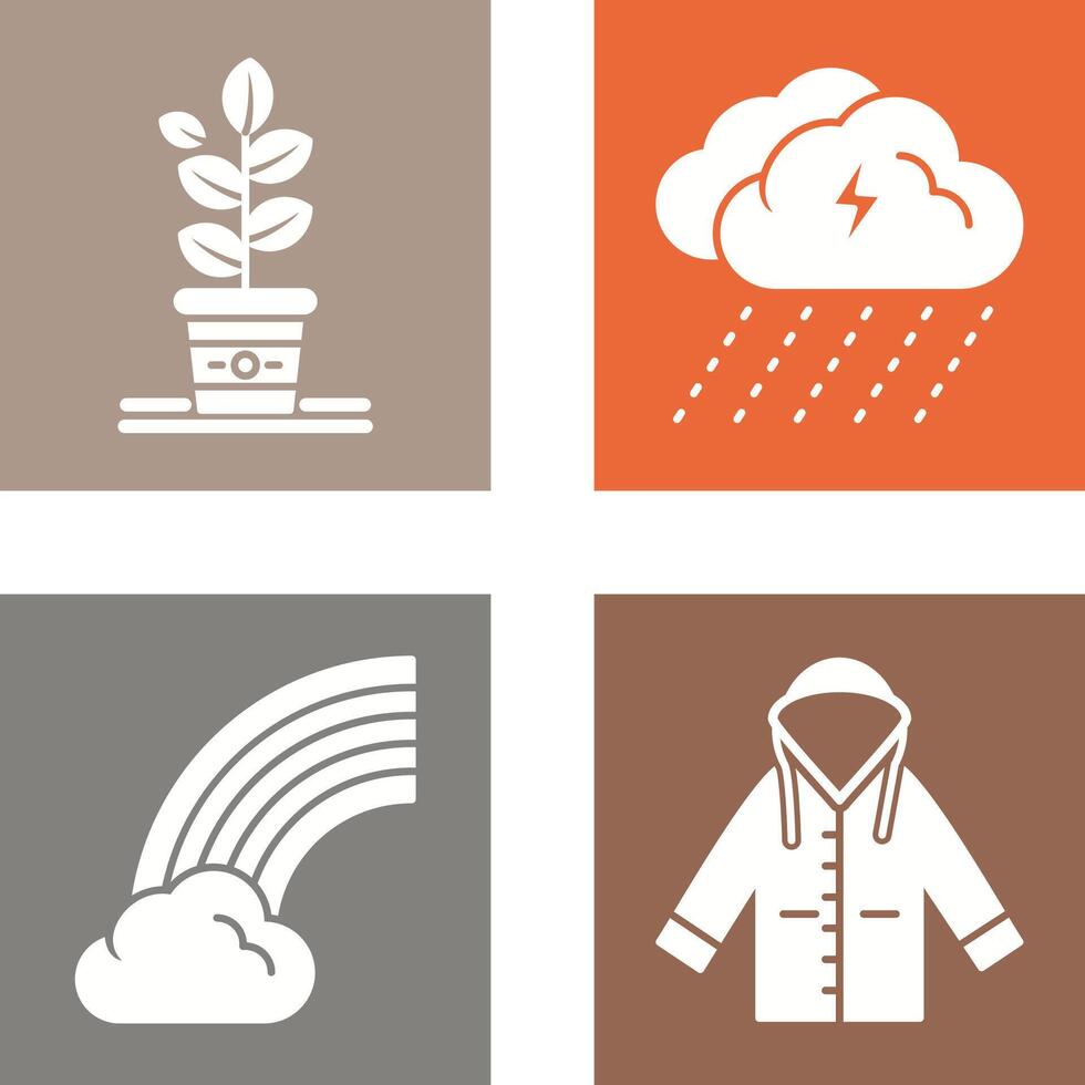 Planting and Rainy Day Icon vector