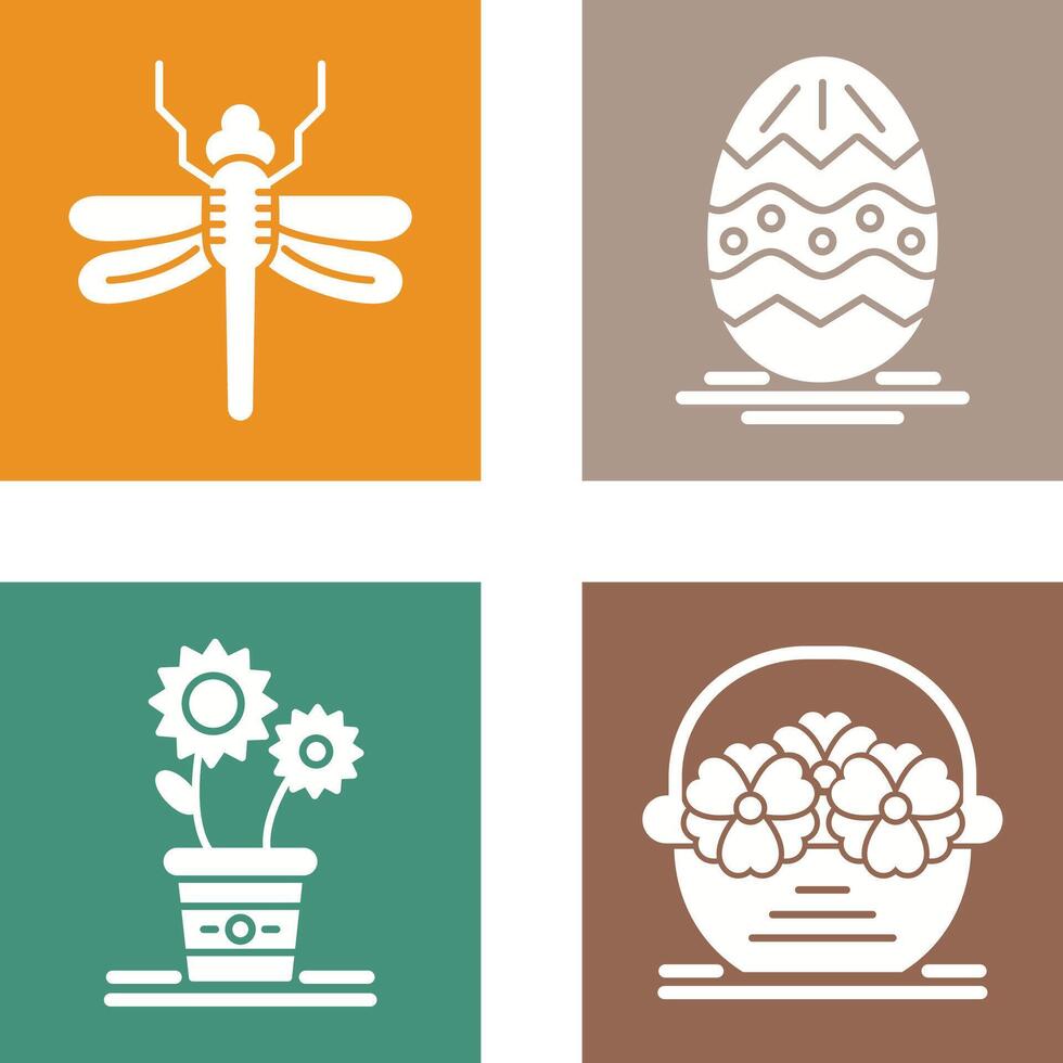 Dragonfly and Easter Icon vector