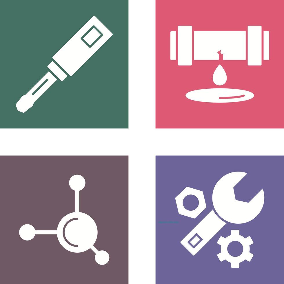 Screwdriver and Leak Icon vector