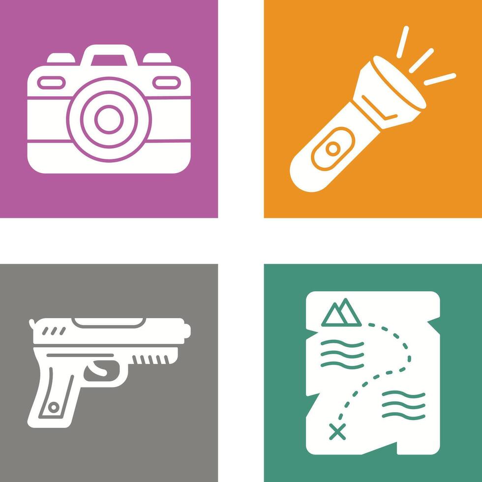 Camera and Flash Light Icon vector
