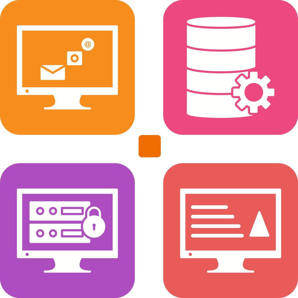 digital marketing and database management Icon vector