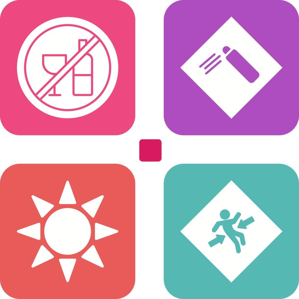 Pressurized cylinder And no drinking Icon vector
