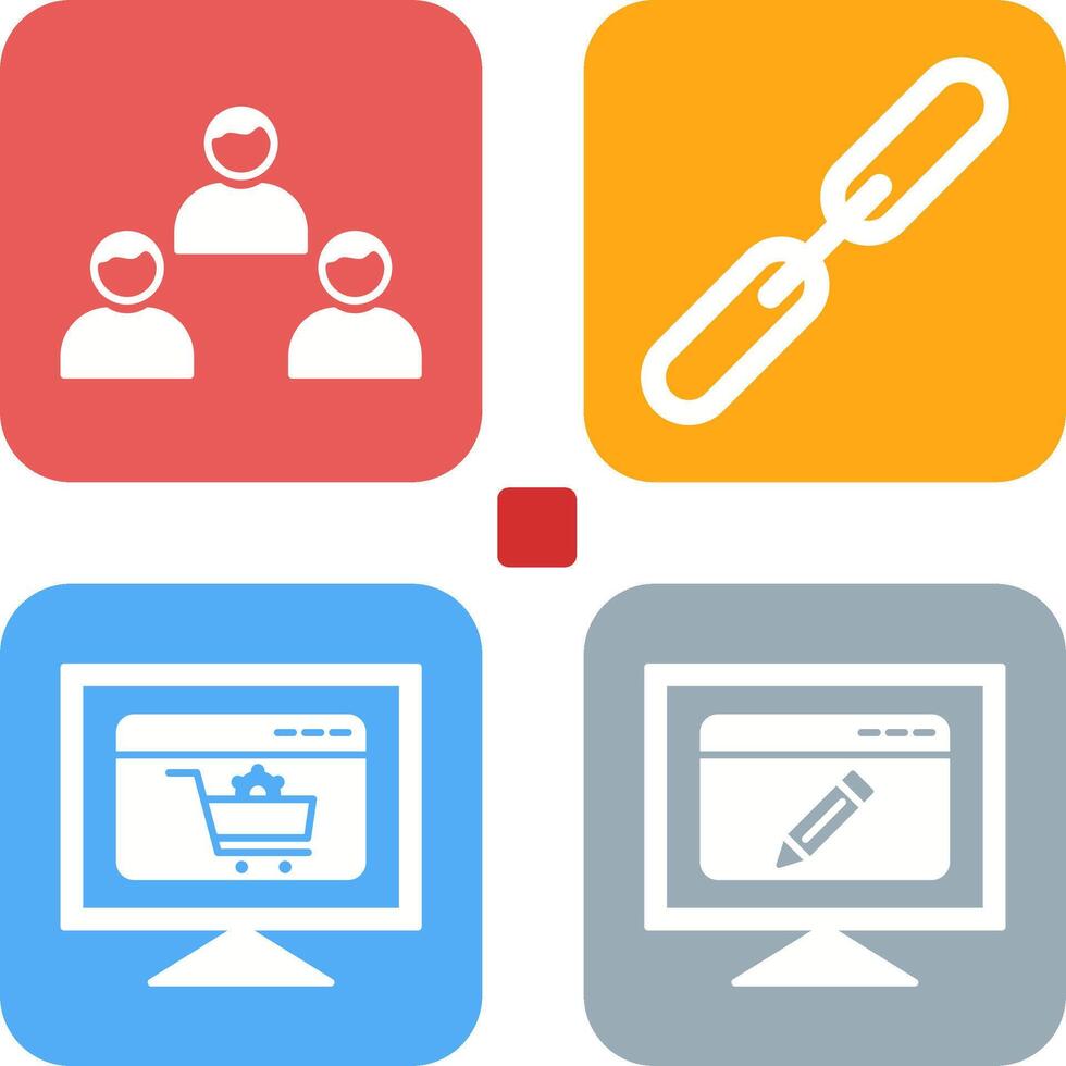 link building and team members Icon vector