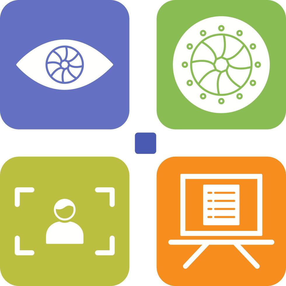 eye and optical diaphram Icon vector