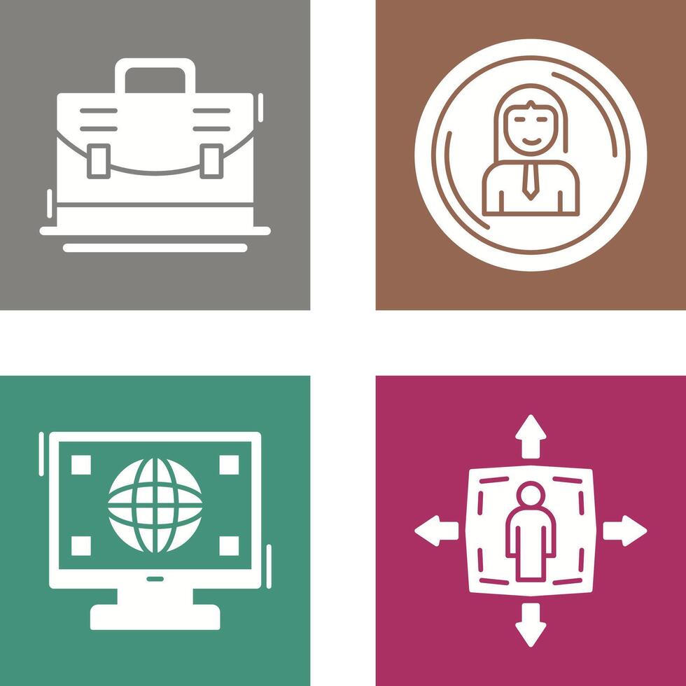 Briefcase and User Icon vector