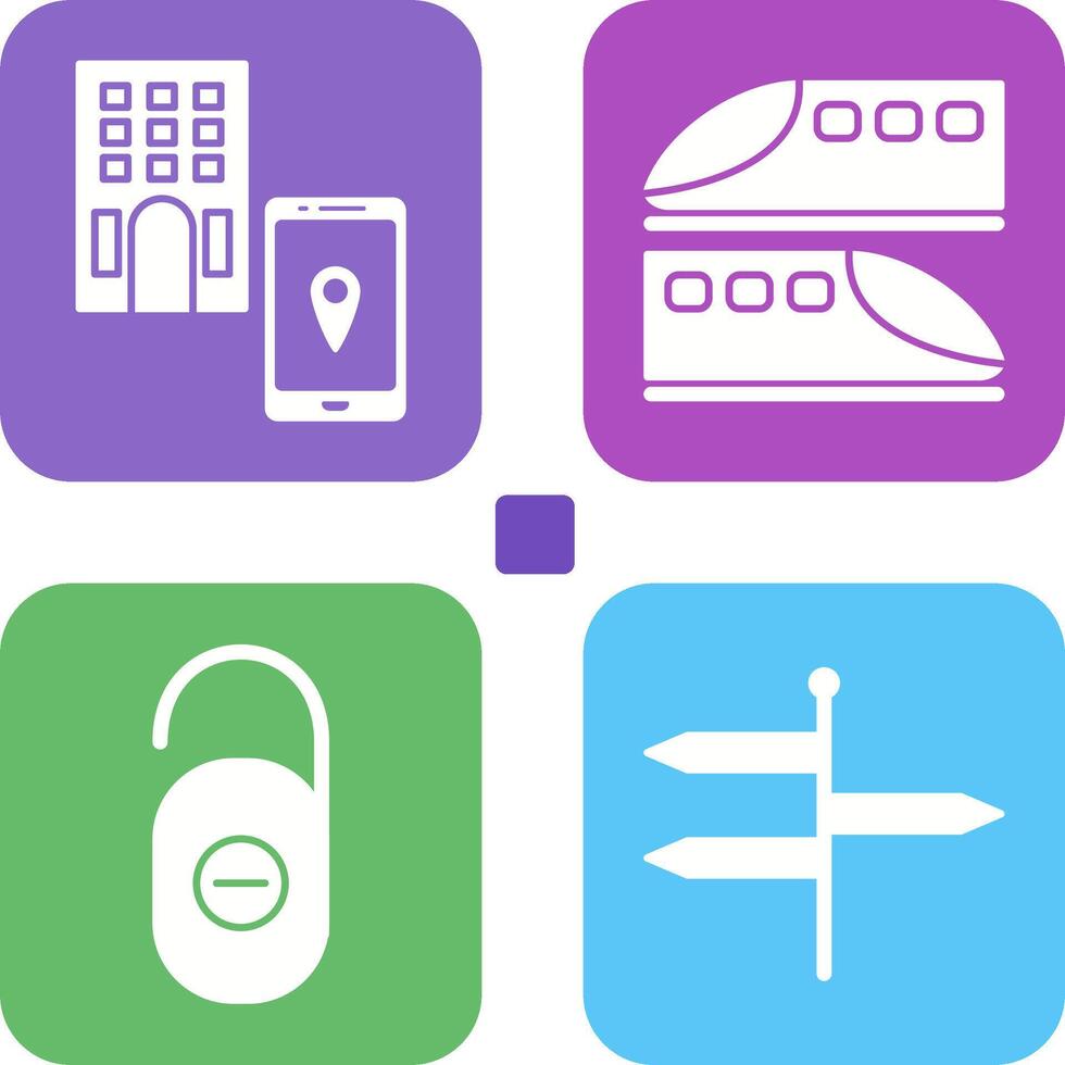 find hotel and train Icon vector