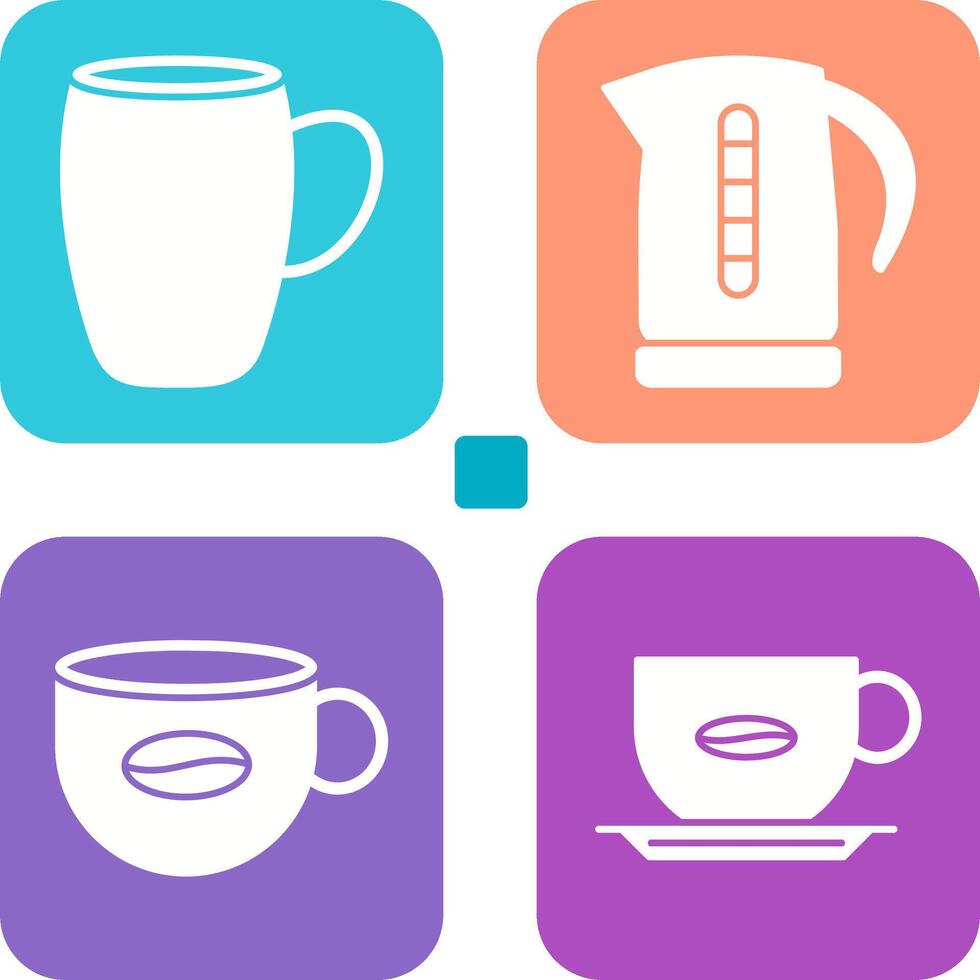 mug and kettle Icon vector