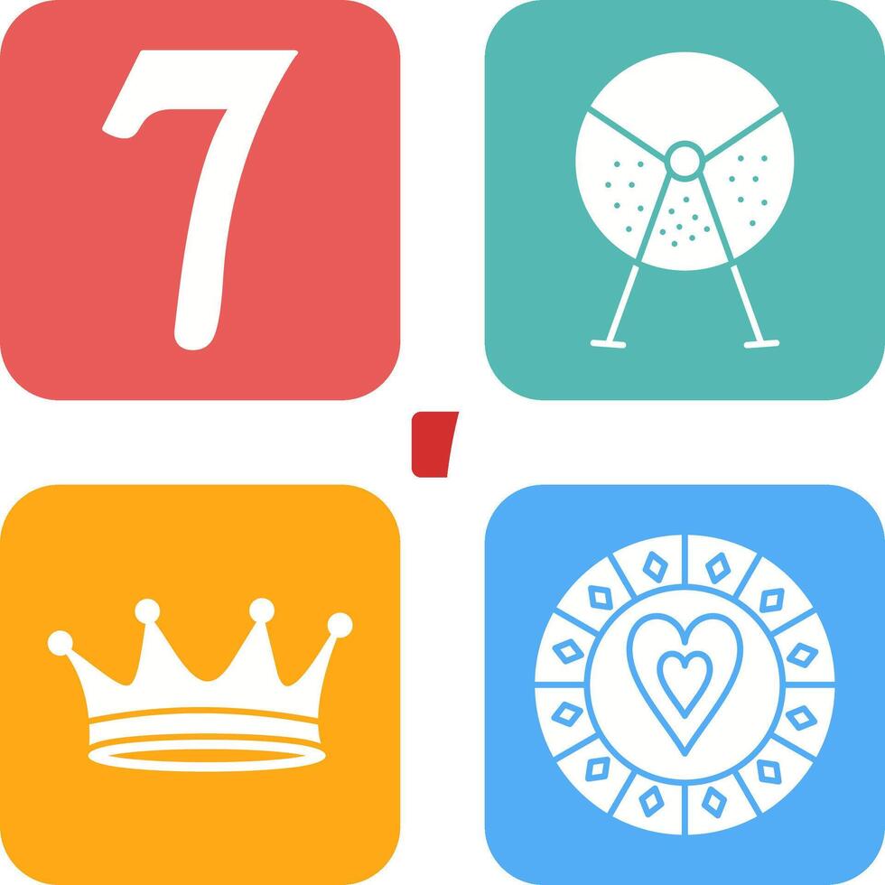 number sevens and lottery machine Icon vector