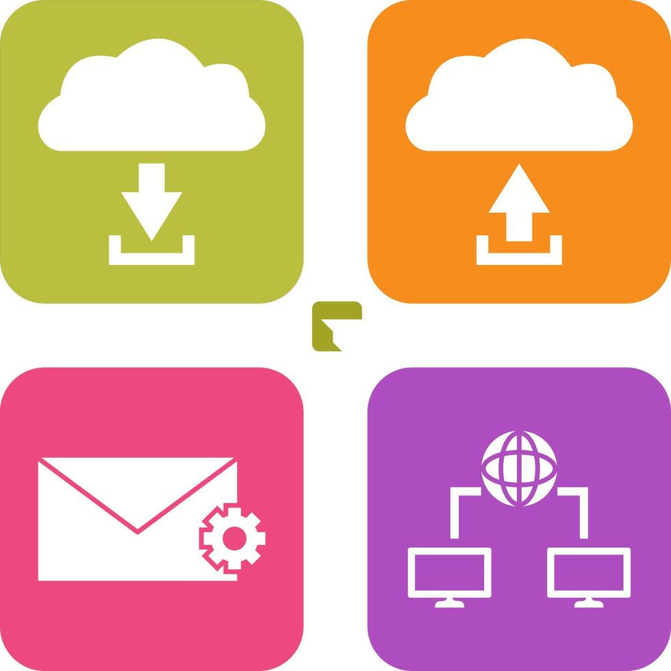 download from cloud upload to cloud Icon vector