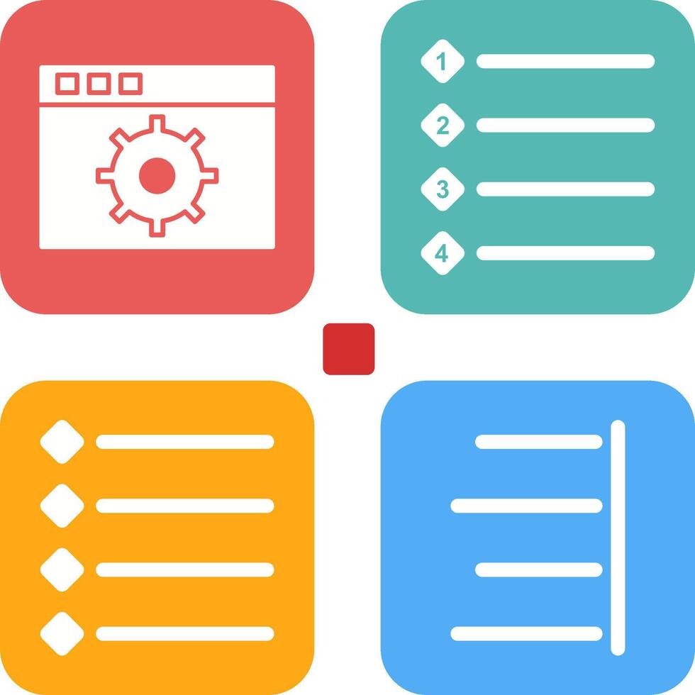 settings and numbered lists Icon vector