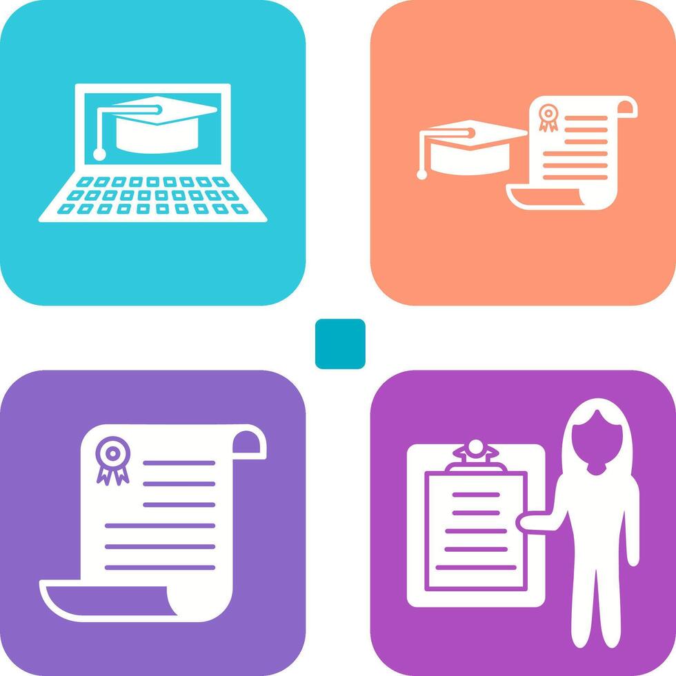 Online Graduation and Graduation Icon vector