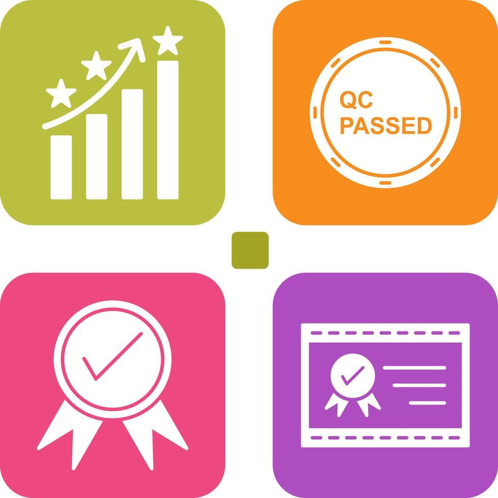 Reputation Management and QC Passed Icon vector