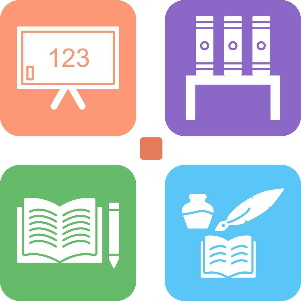 Classroom Board and Bookstand Icon vector