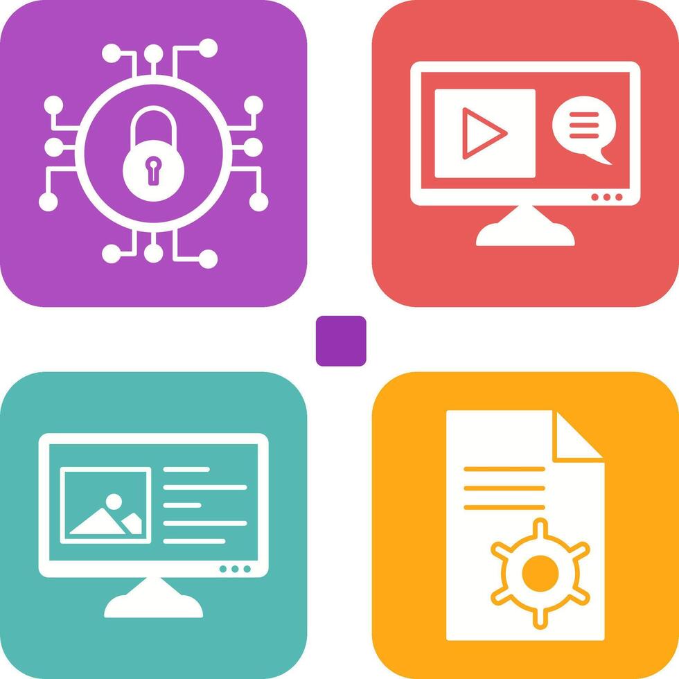 Data Security and Content Production Icon vector