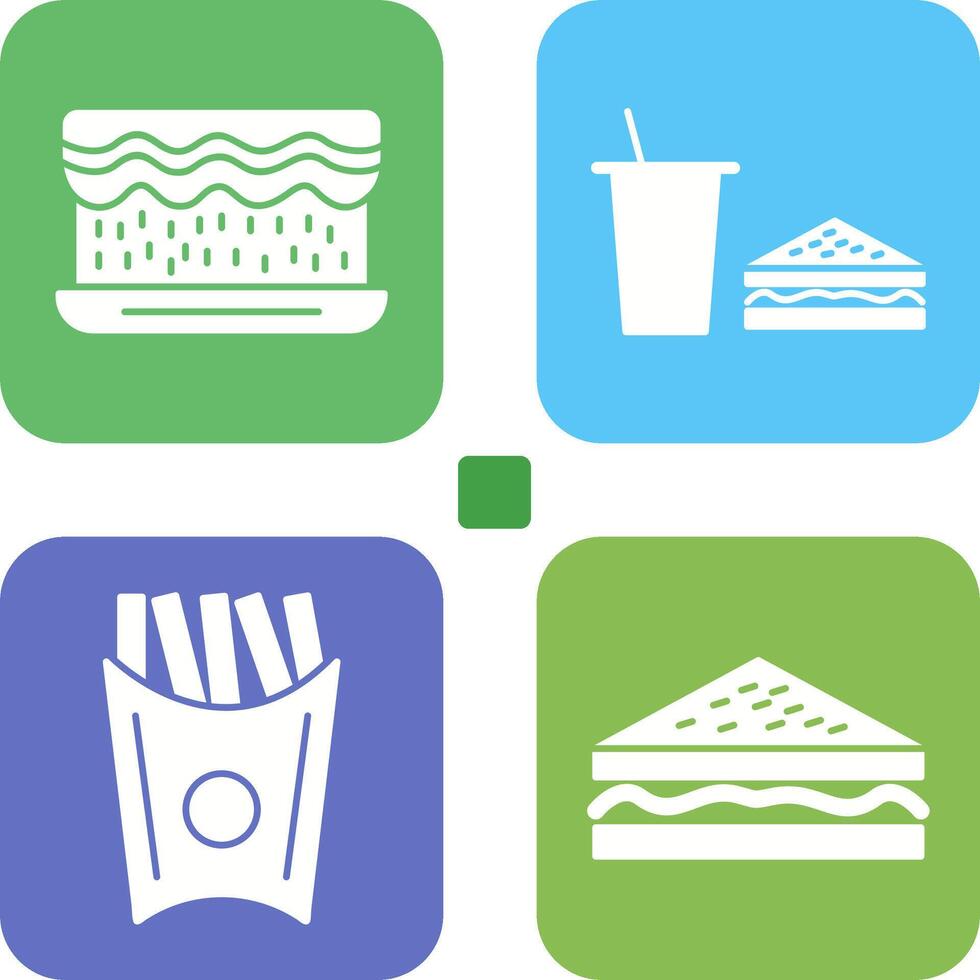 cream cake and lunch bistro Icon vector