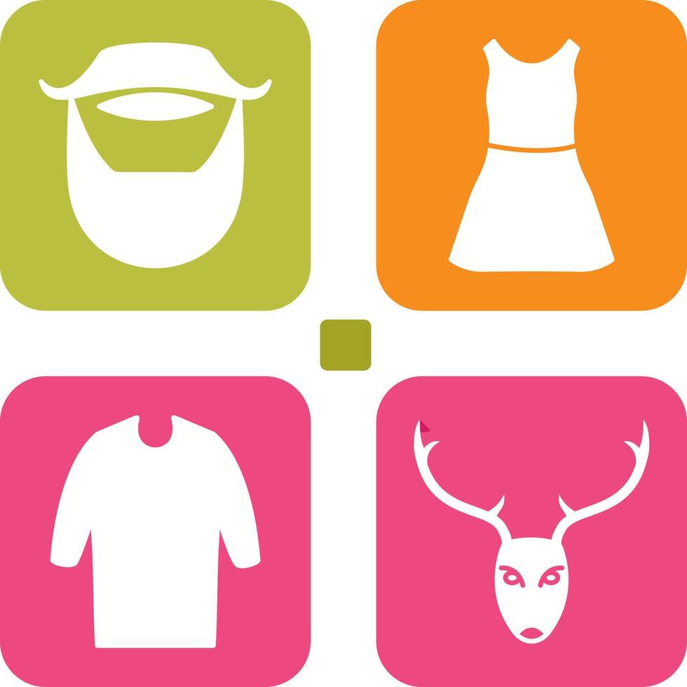 Beard and Moustache and Dress Icon vector