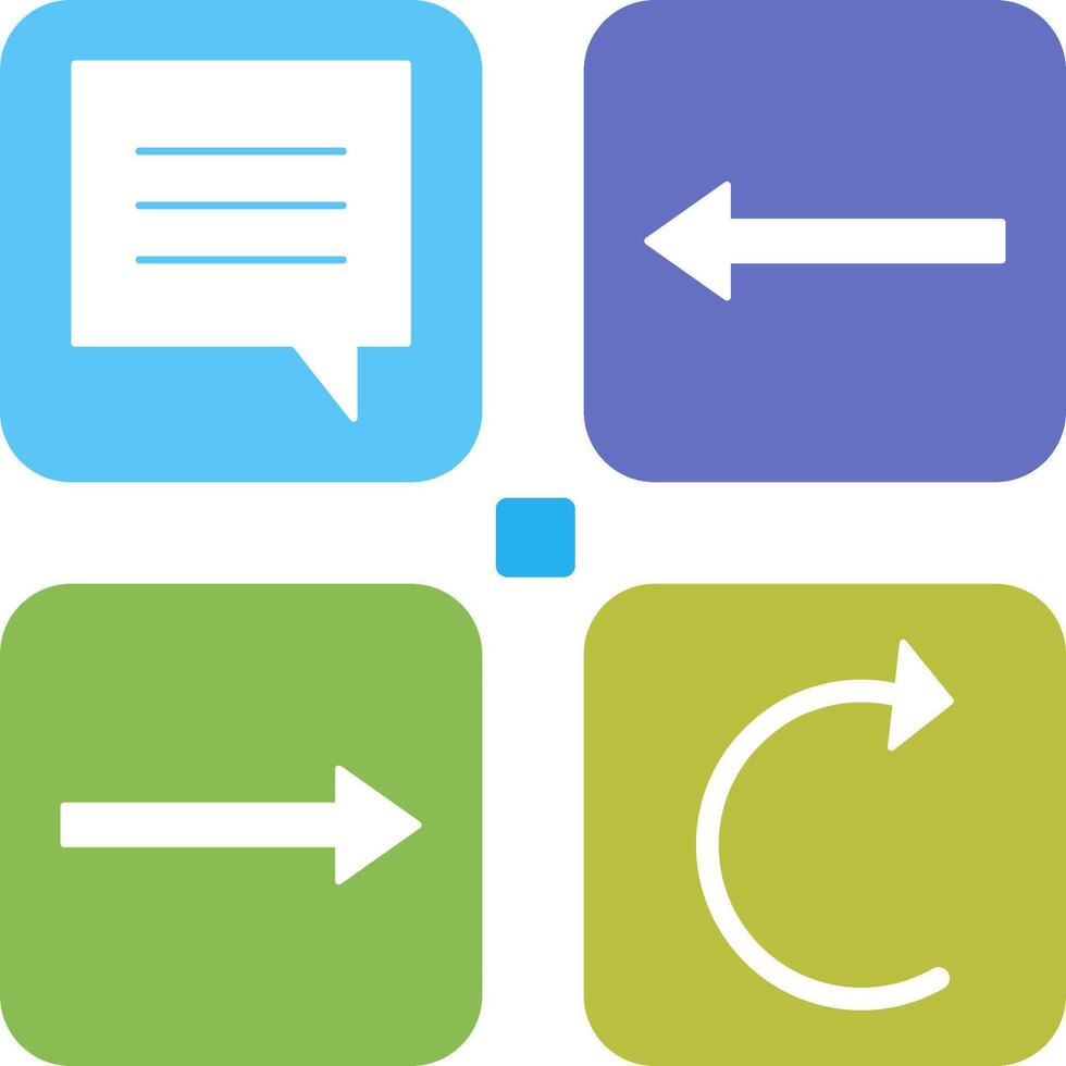 single chat bubble and left arrow Icon vector