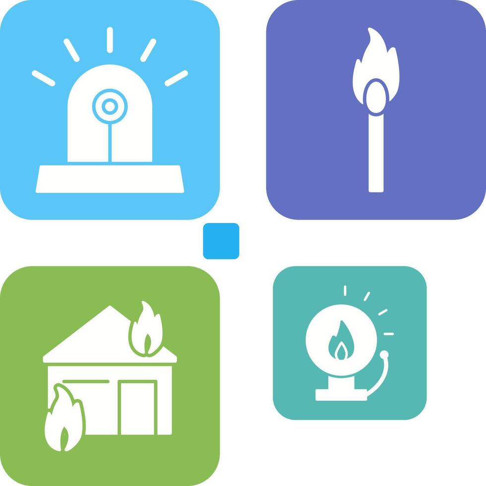 siren and lit matchstick Icon vector