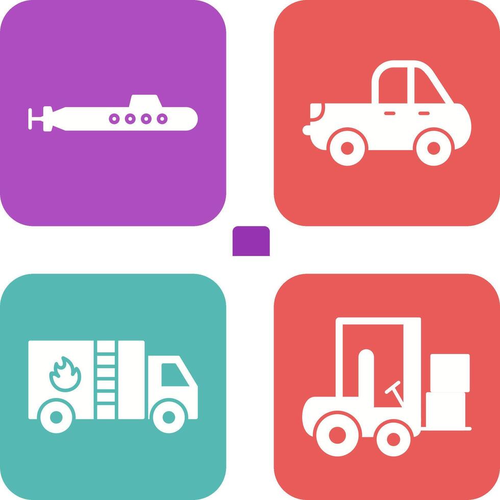 Submarine and Pickup Icon vector