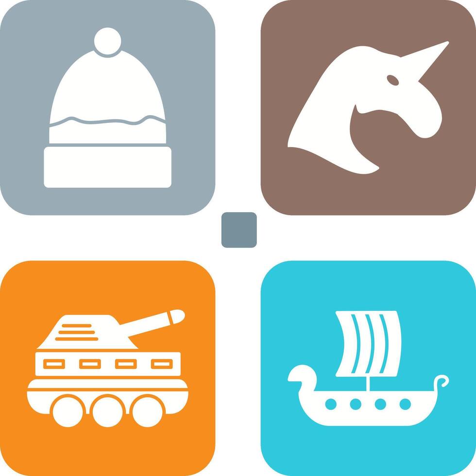 Warm Cap and Unicorn Icon vector