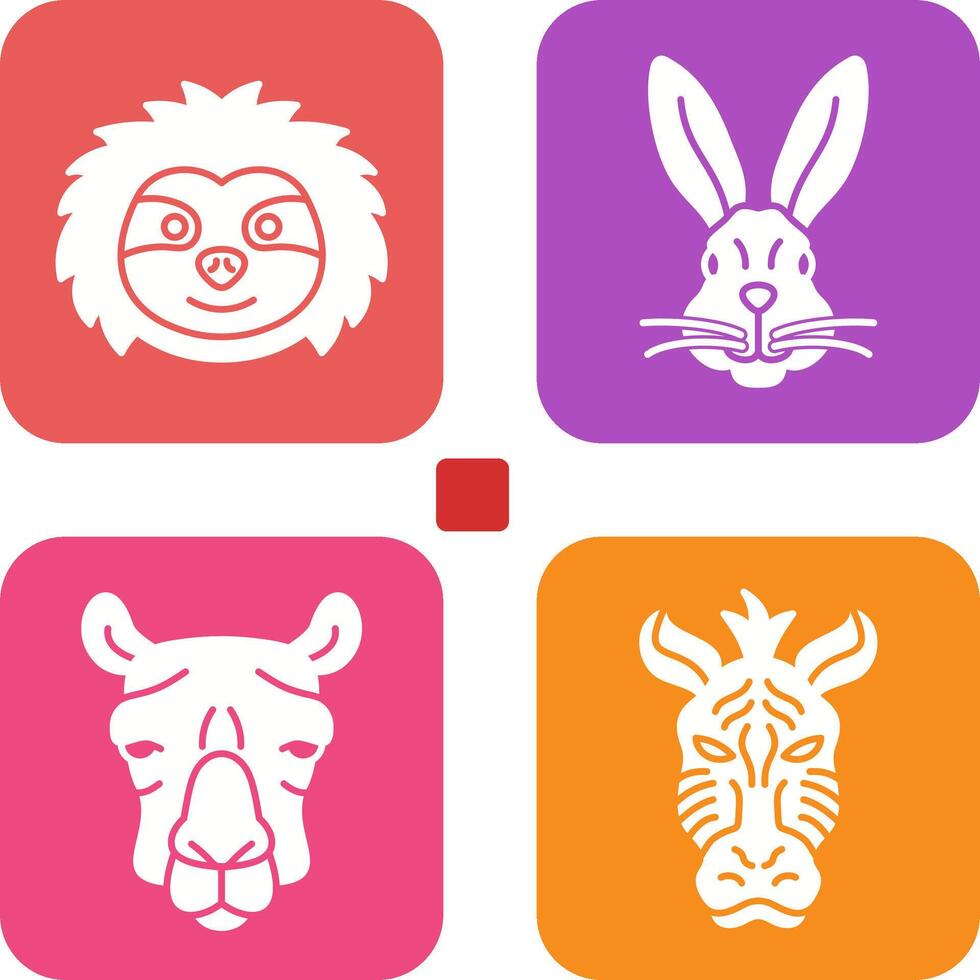 Sloth and Rabbit Icon vector