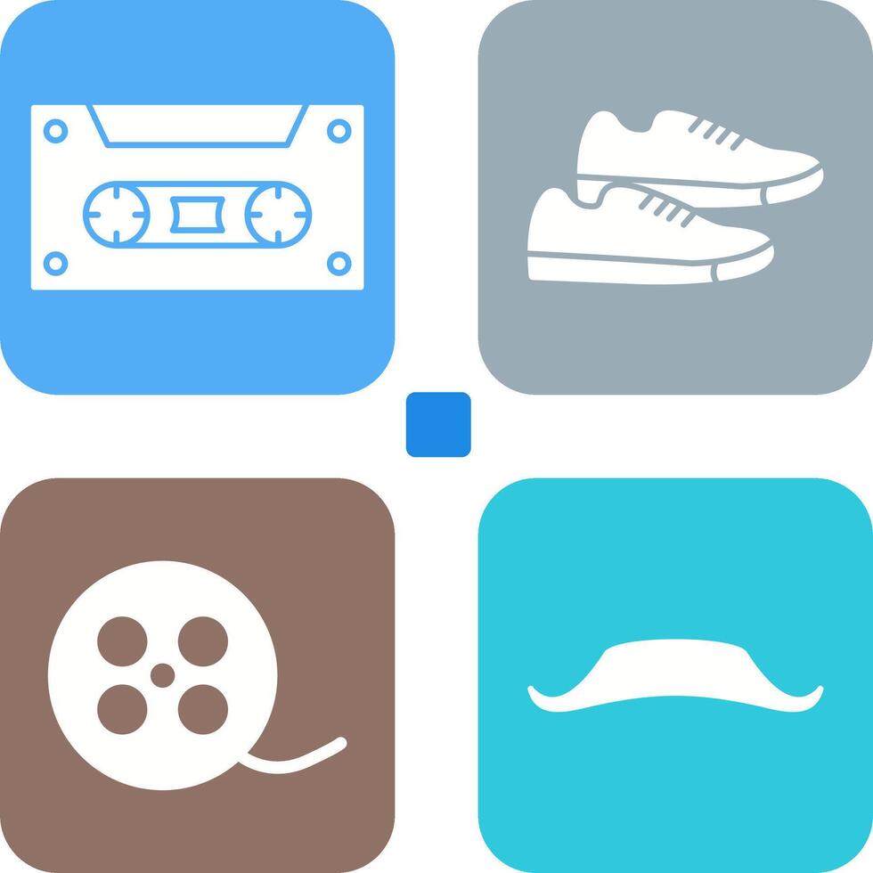 Casette and Sneakers Icon vector