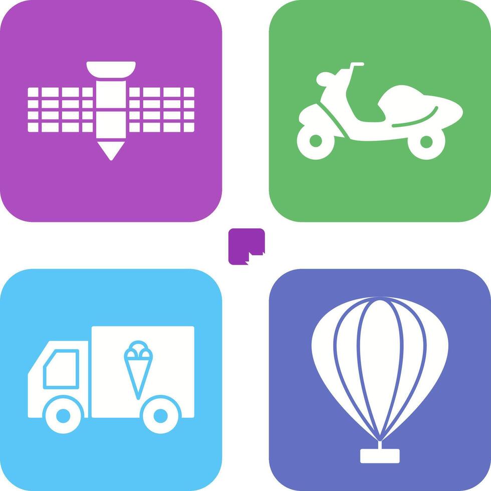 Scooter and Satellite Icon vector