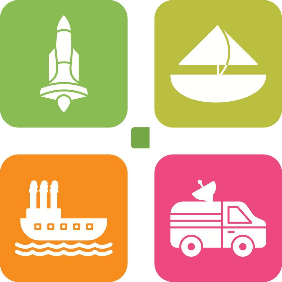 Rocket and Small Yacht Icon vector