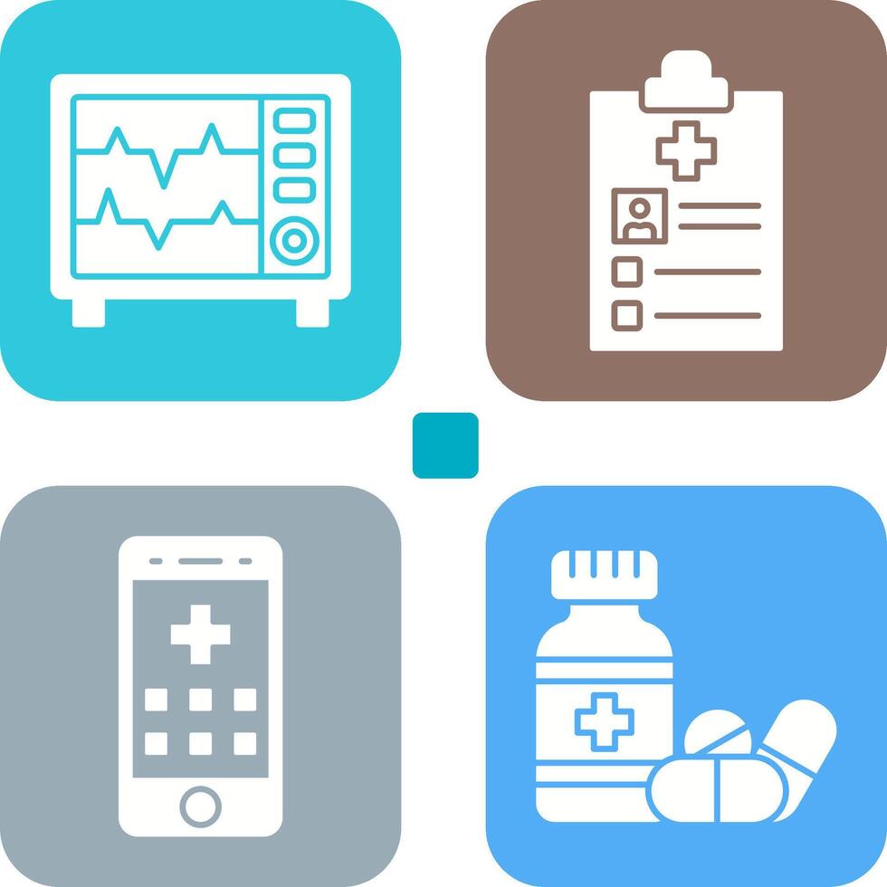 Heart Rate Moniter and Record Icon vector