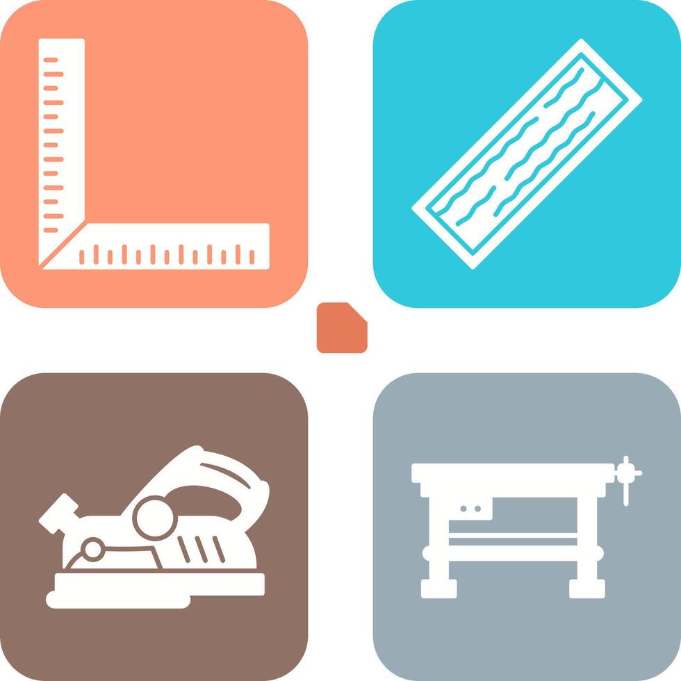 Square Ruller and Plank Icon vector
