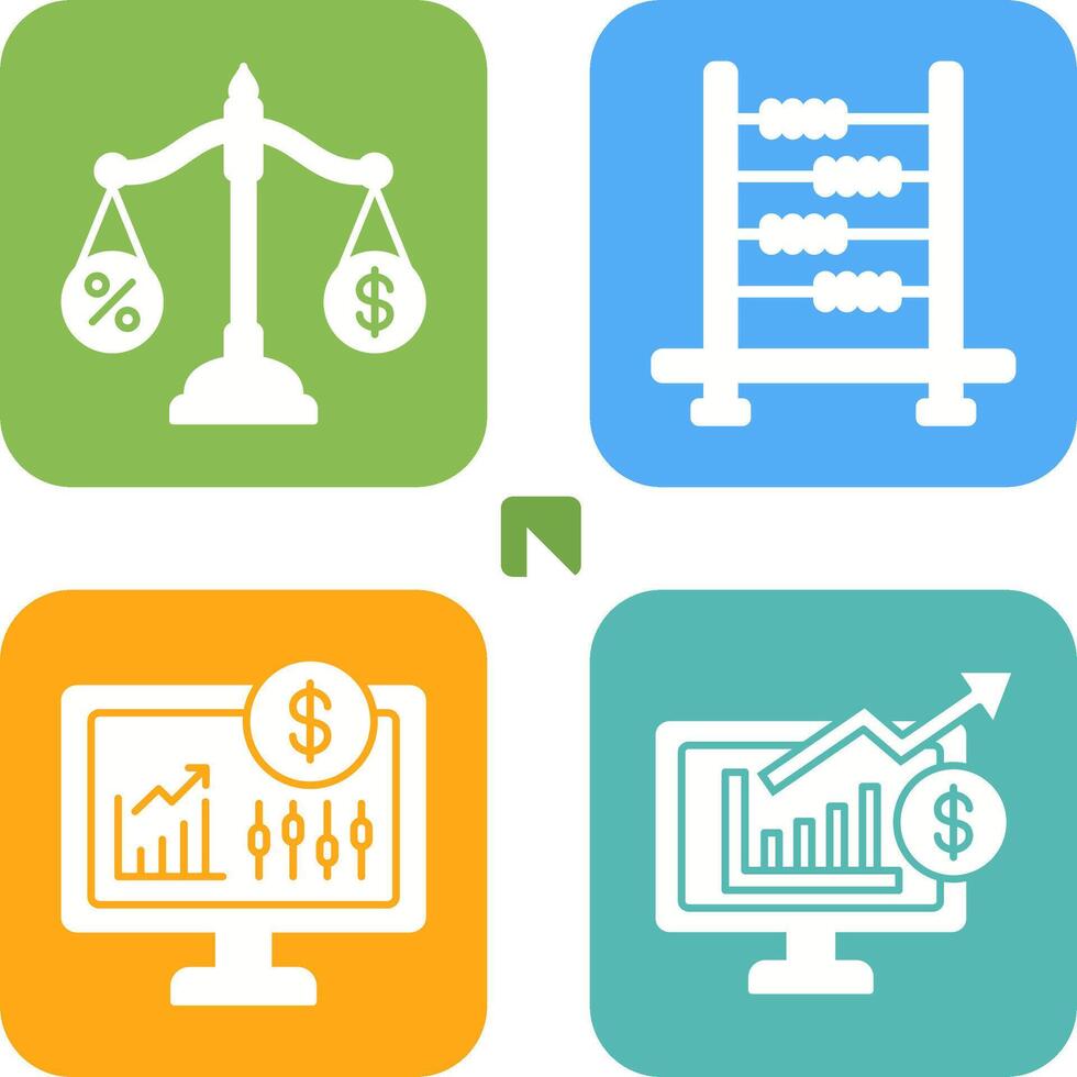 Scale and Abacus Icon vector