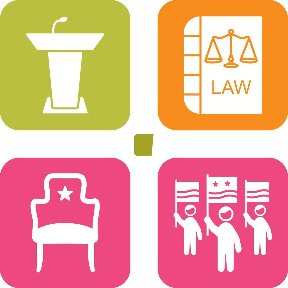 Podium and Law Icon vector