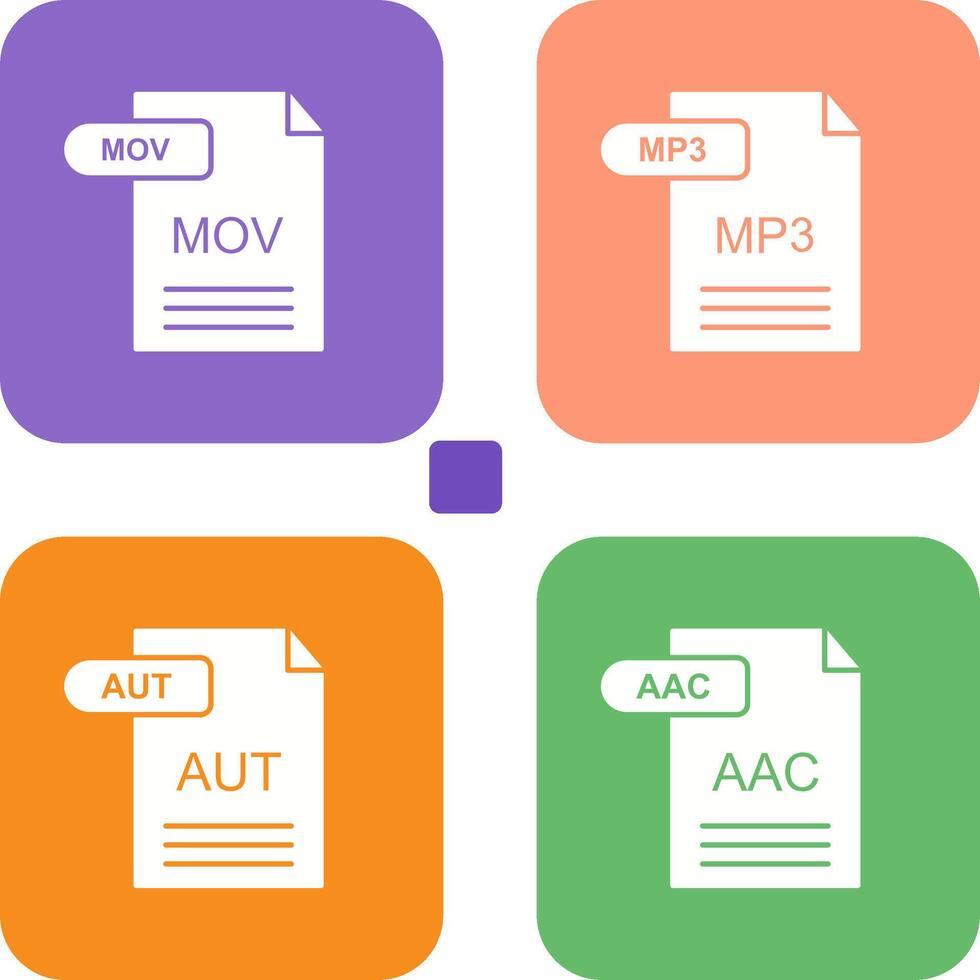 MOV and MP3 Icon vector