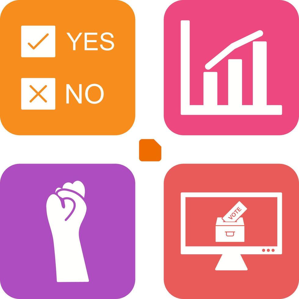 Yes No Option and Statistics Icon vector