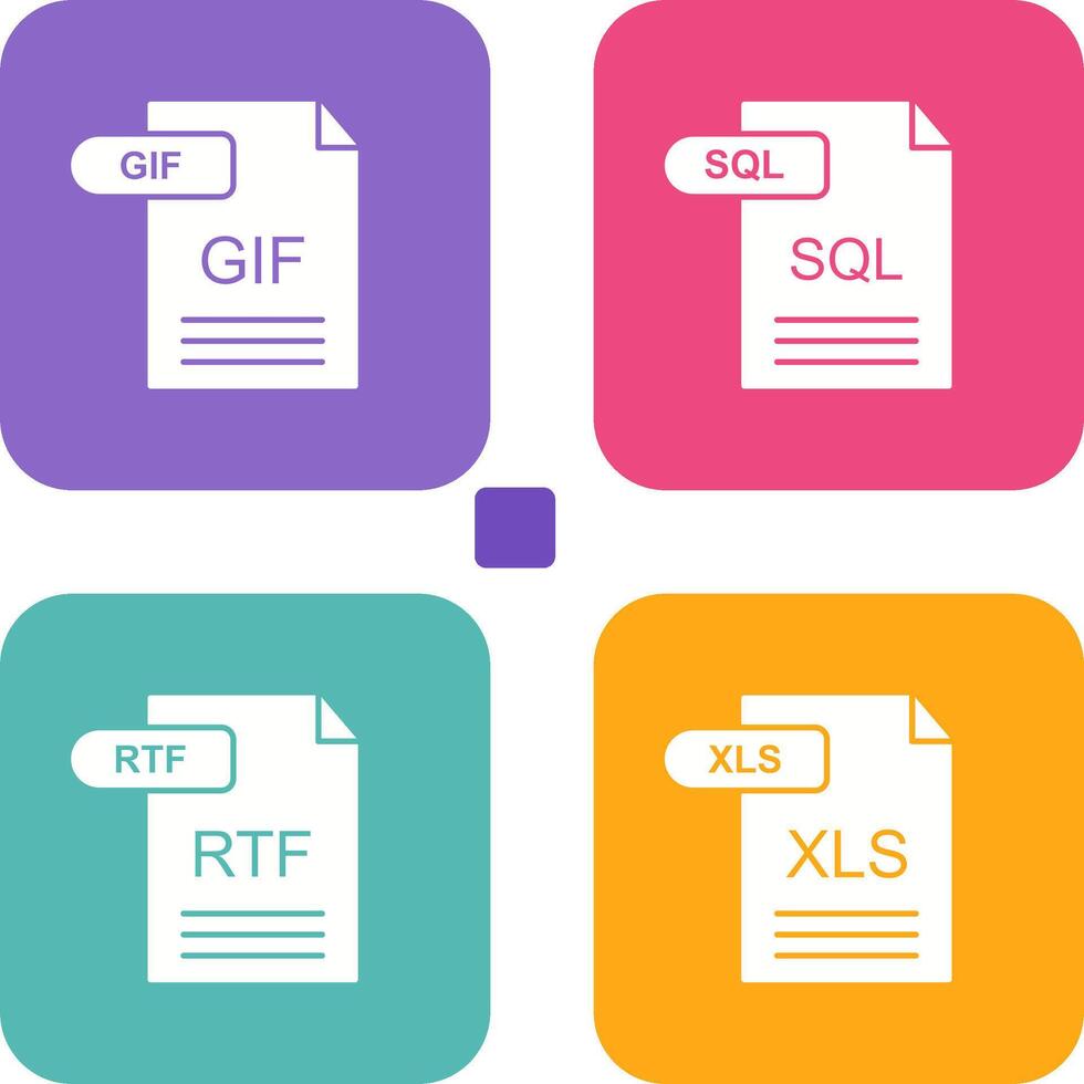 GIF and SQL Icon vector