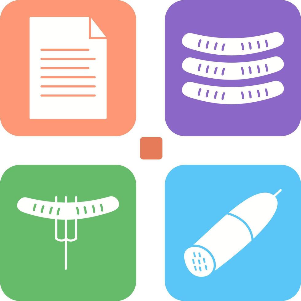 Sheet and Sausages Icon vector