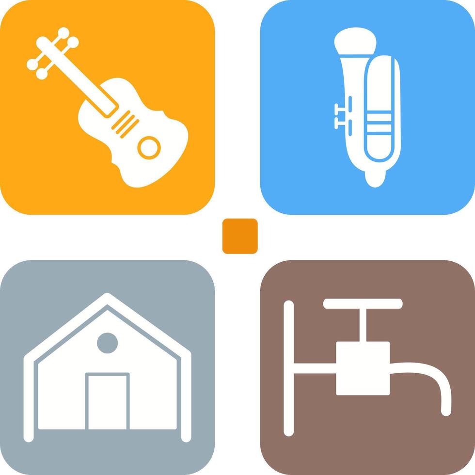 Violin and Tuba Icon vector