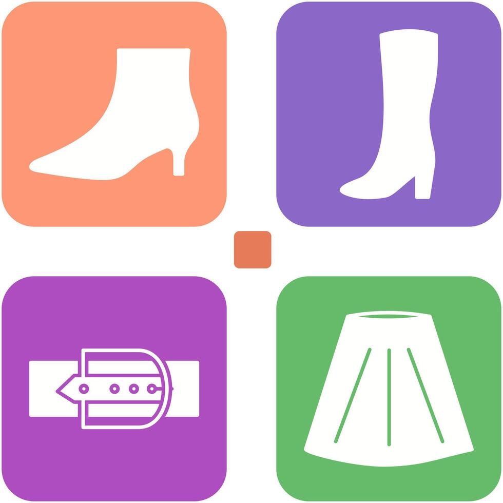 Boots with Heels and Long Boats Icon vector