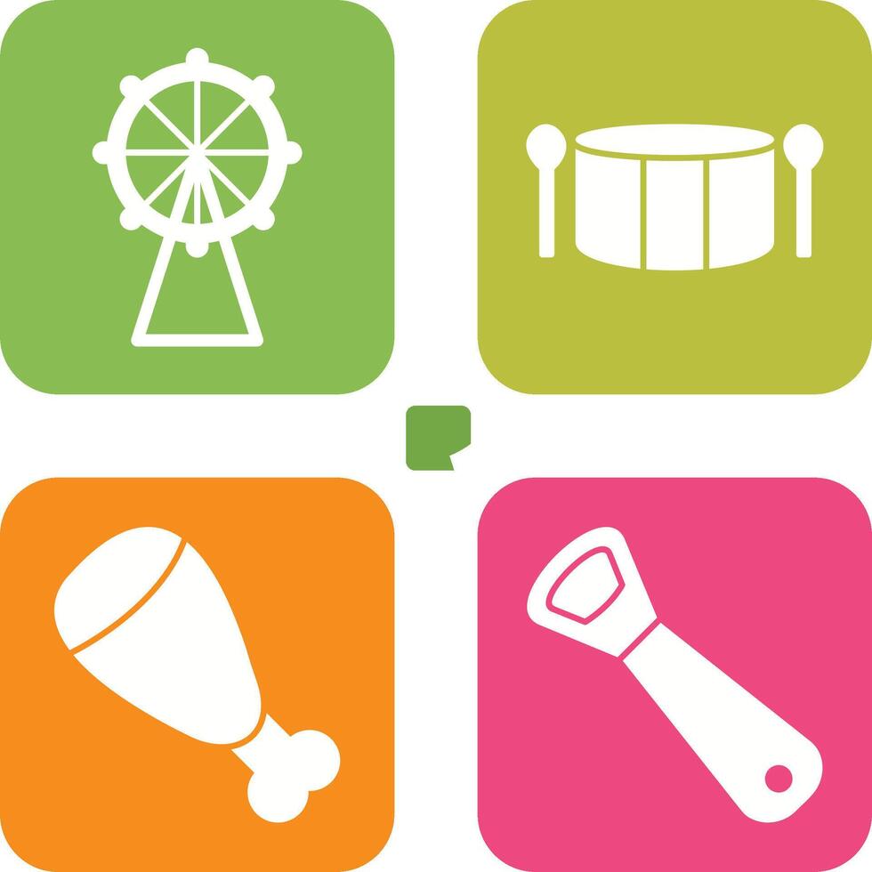 Ferris Wheel and Drum Icon vector