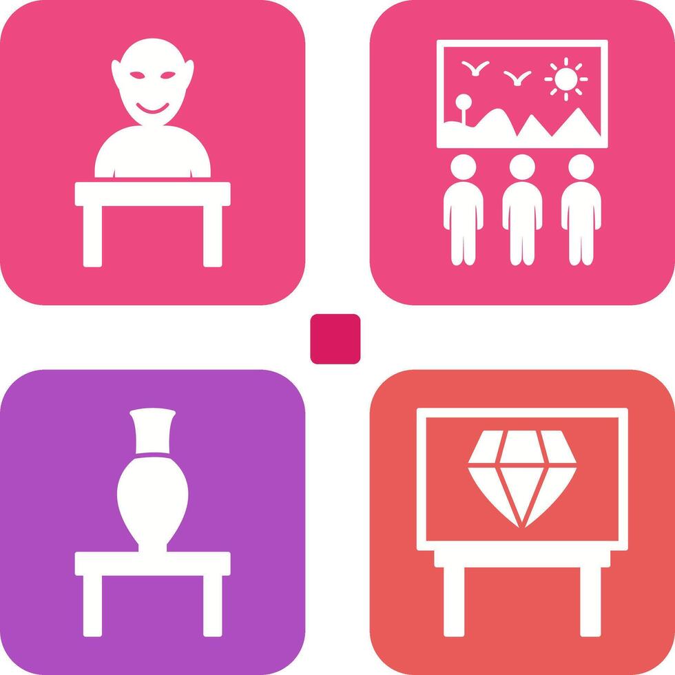 Human Sculpture and Viewing Icon vector