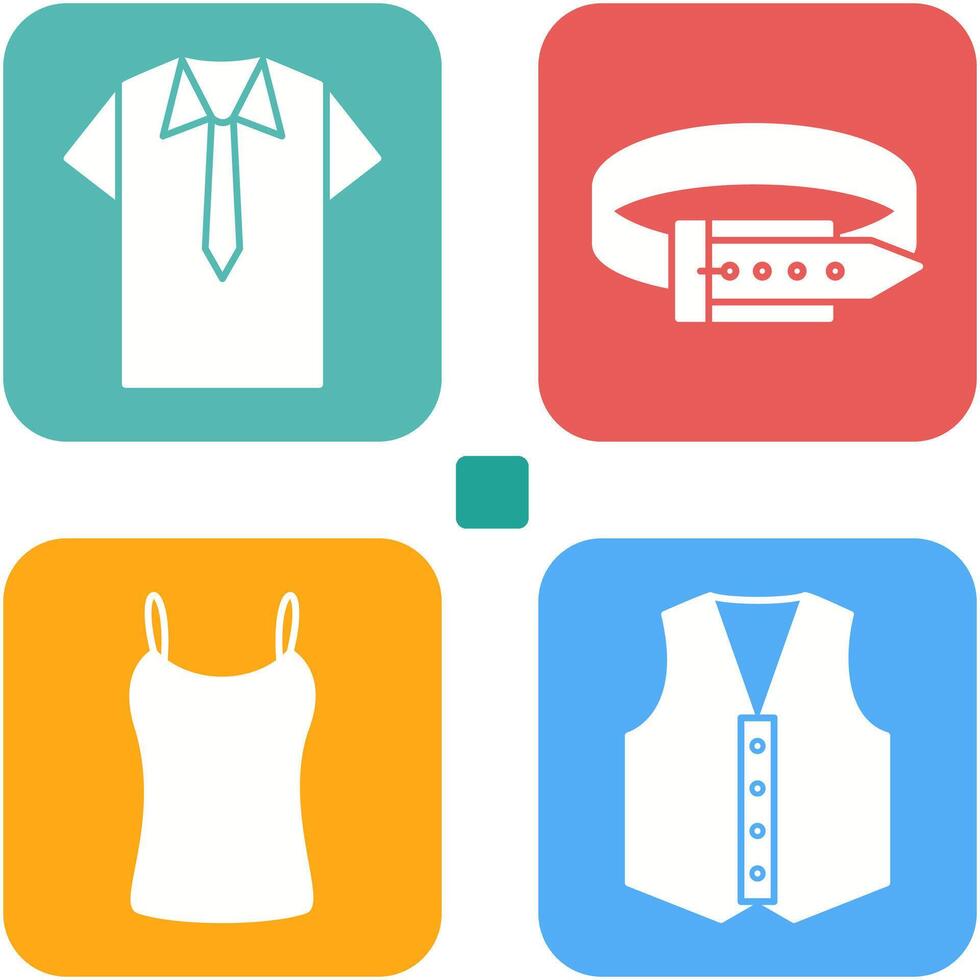 Shirt and Tie and Belt Icon vector
