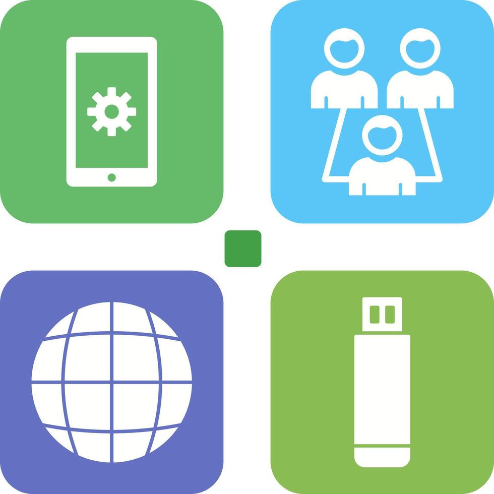 Network Settings and Connected Users Icon vector