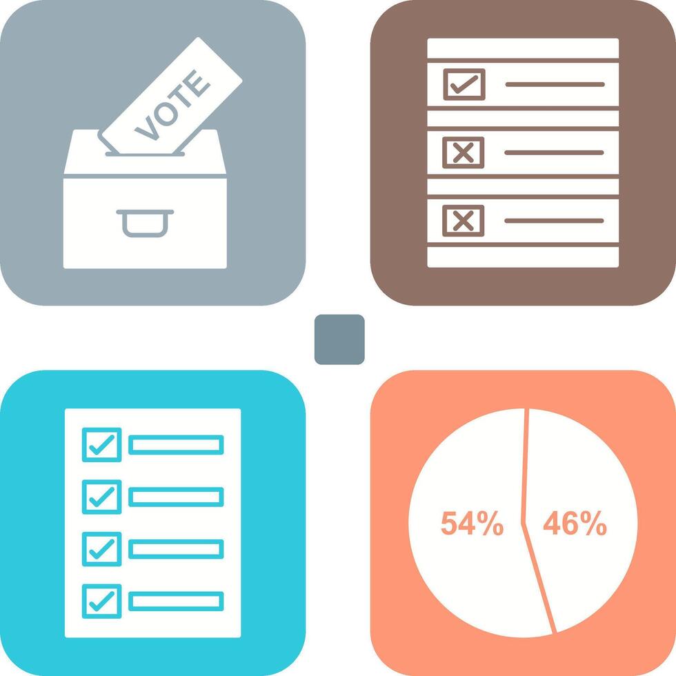 Casting Vote and Ballot Paper Icon vector