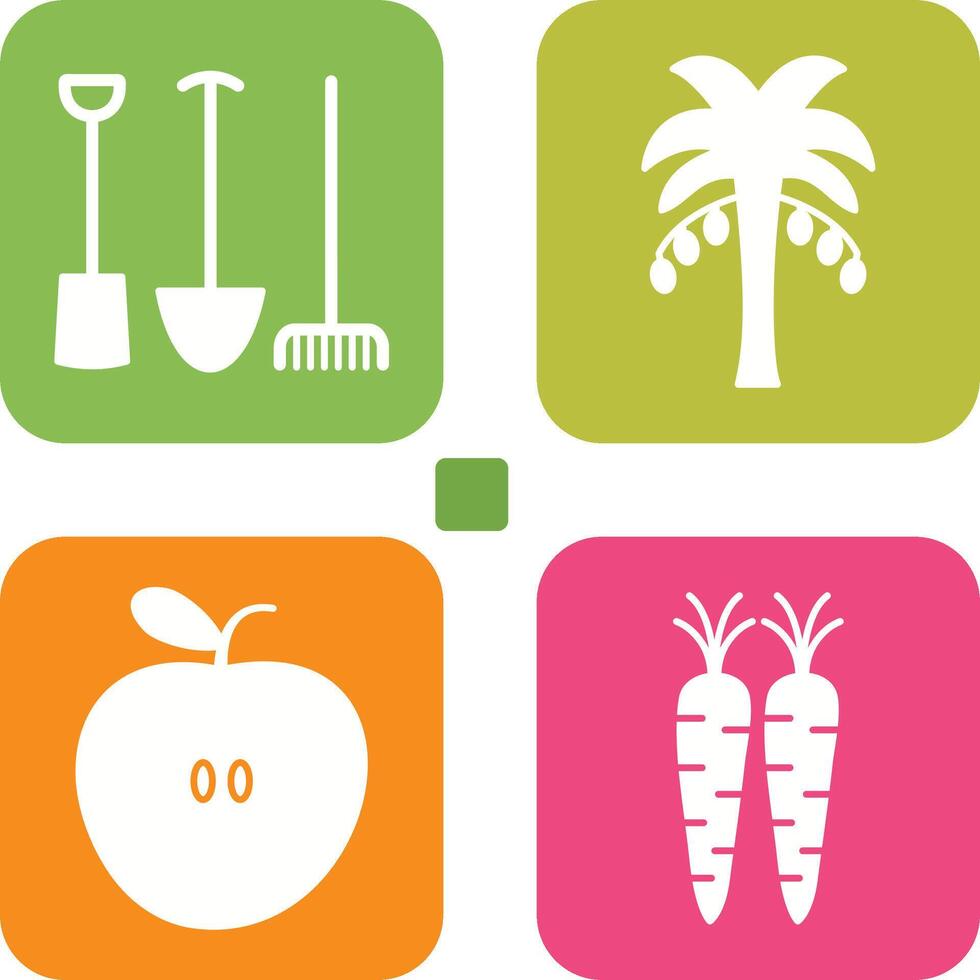 Gardening Tools and Palm tree Icon vector
