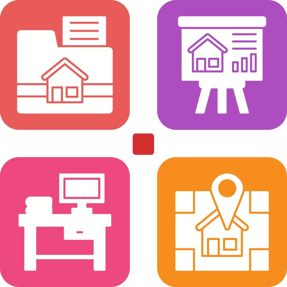 Folder and Presentation Icon vector